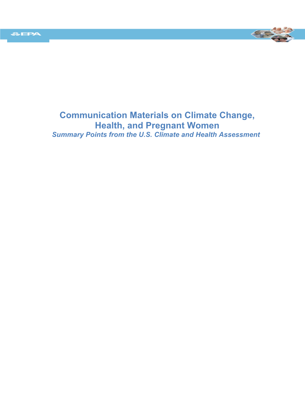 Communication Materials on Climate Change, Health, and Pregnant Women