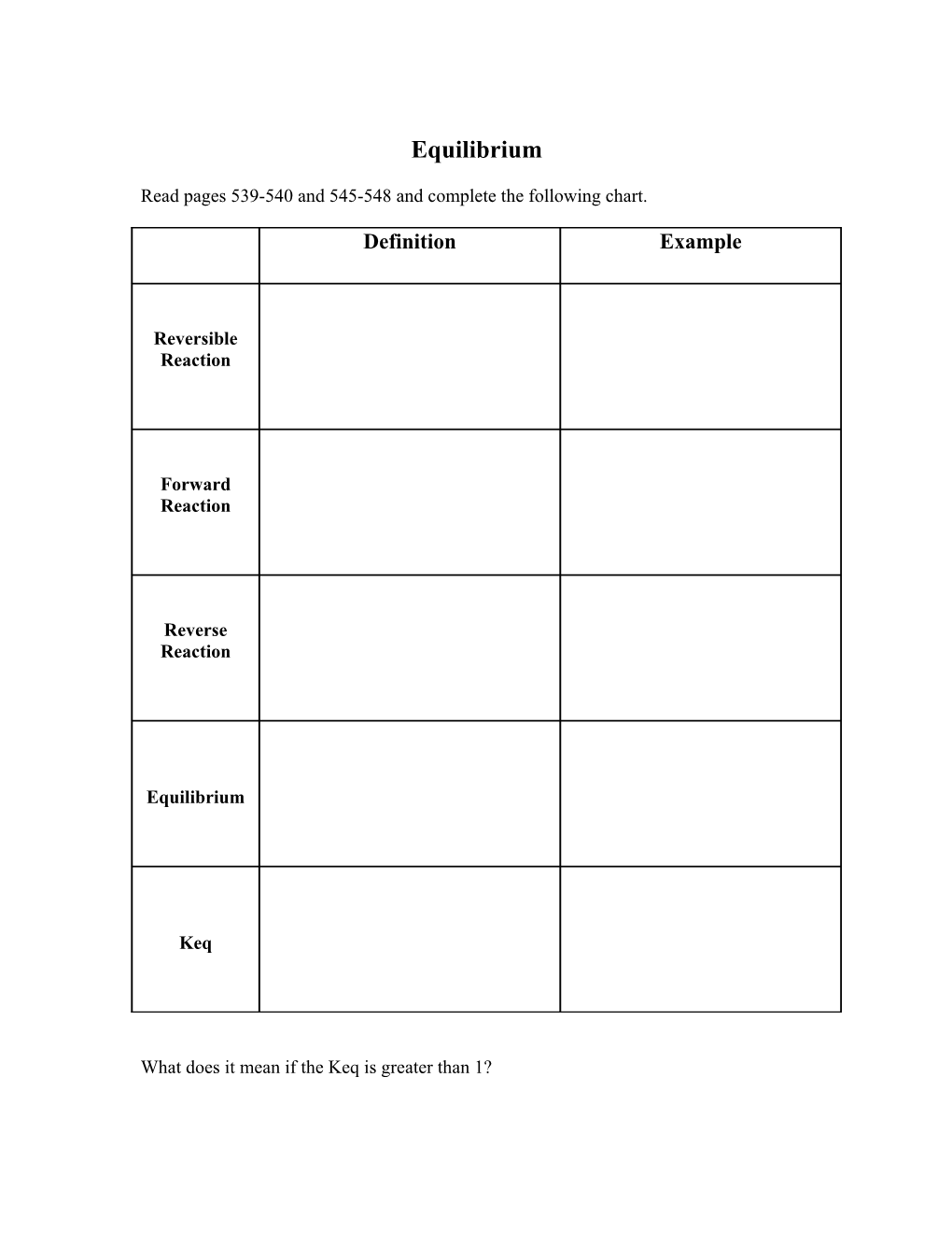 Read Pages 539-540 and 545-548 and Complete the Following Chart