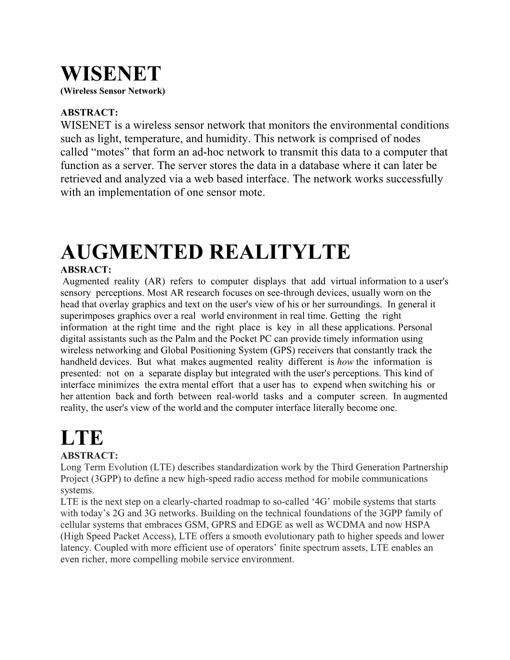 Wireless Sensor Network