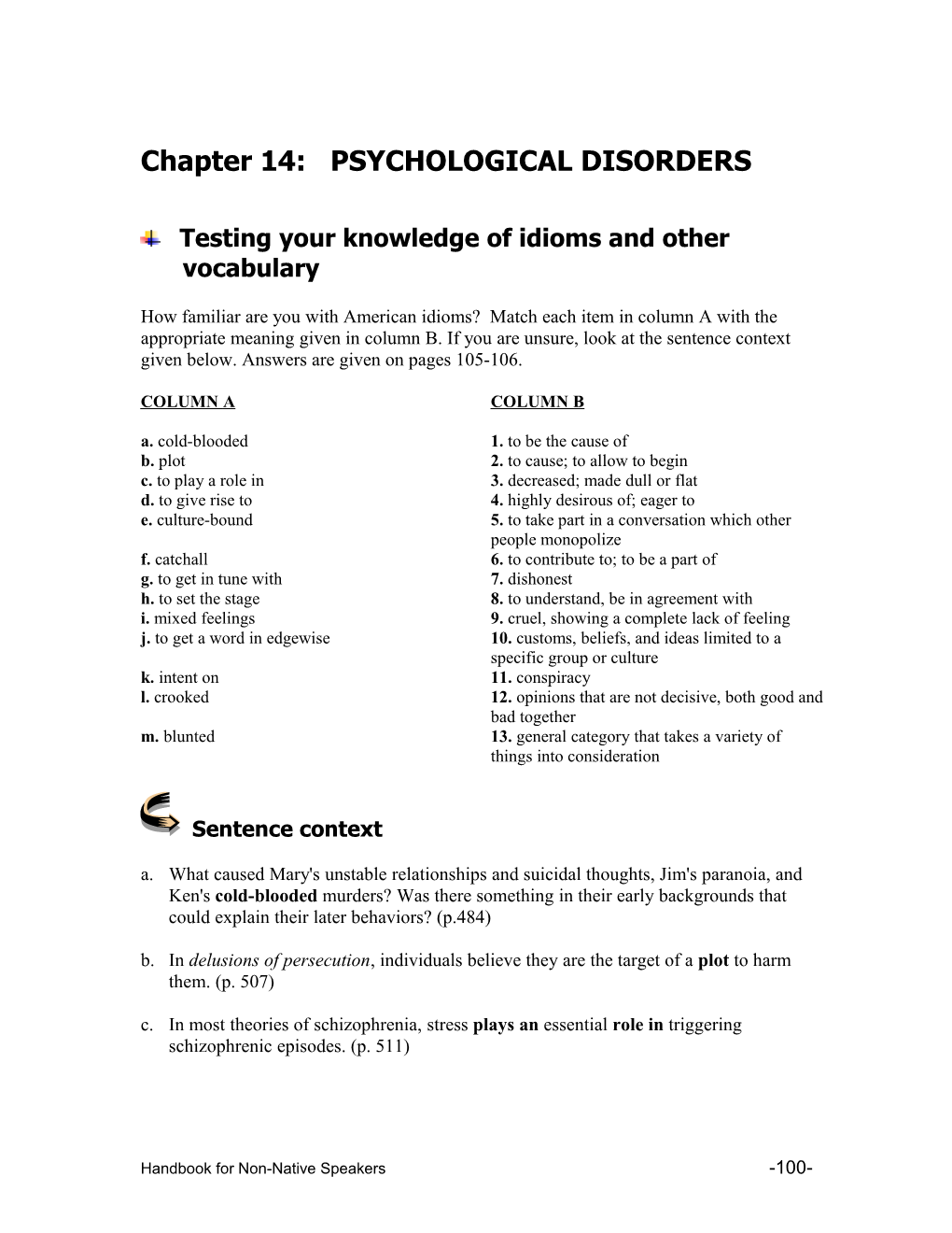 Chapter 14: PSYCHOLOGICAL DISORDERS s1