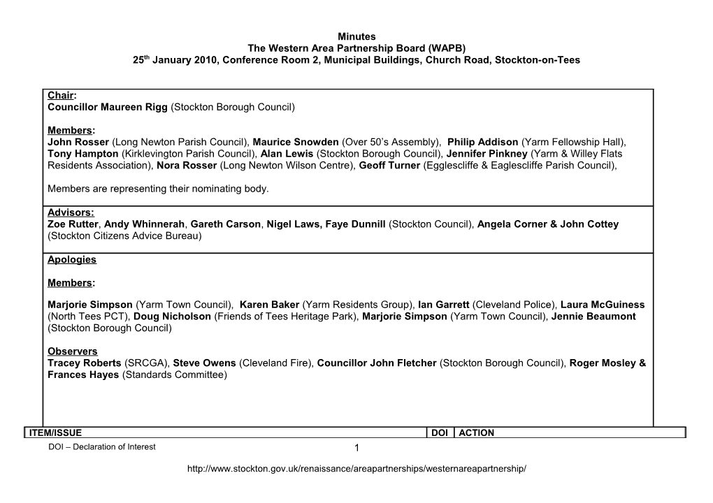 The Western Area Partnership Board (WAPB)