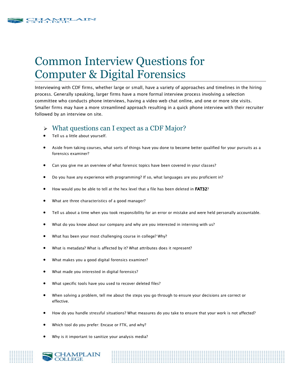 Common Interview Questions For