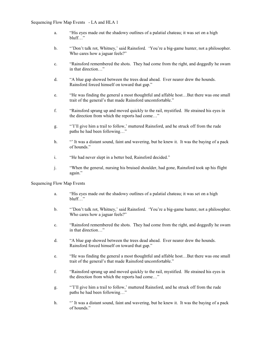 Sequencing Flow Map Events