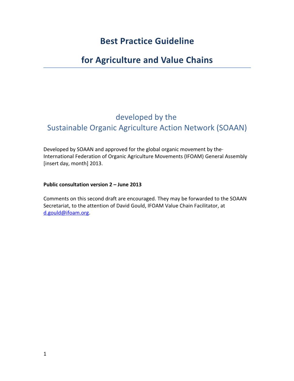 Best Practices for Sustainability in Agriculture and Its Associated Value Chains