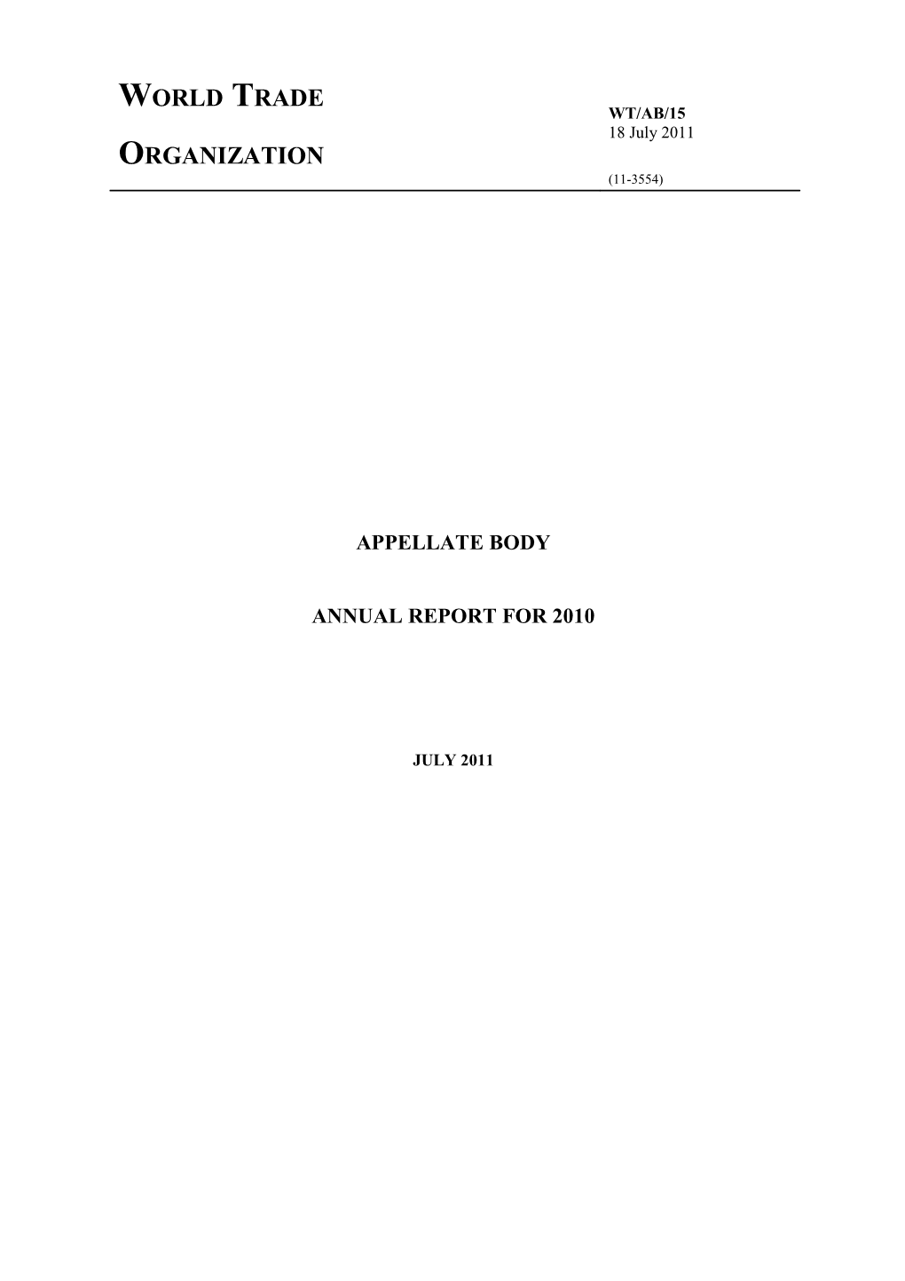 Annual Report for 2010