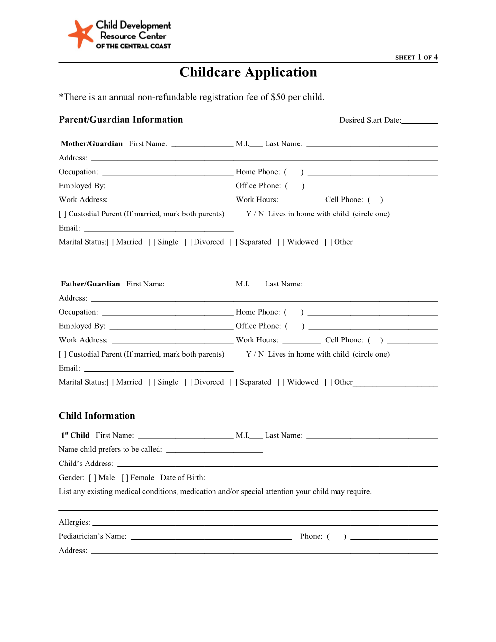 Childcare Application