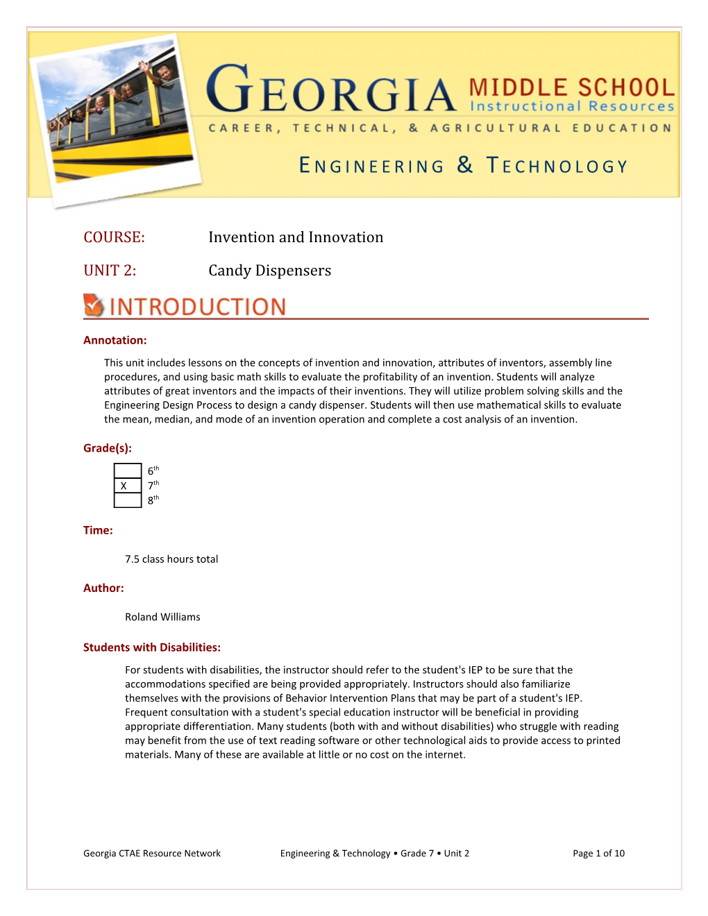 COURSE: Invention and Innovation