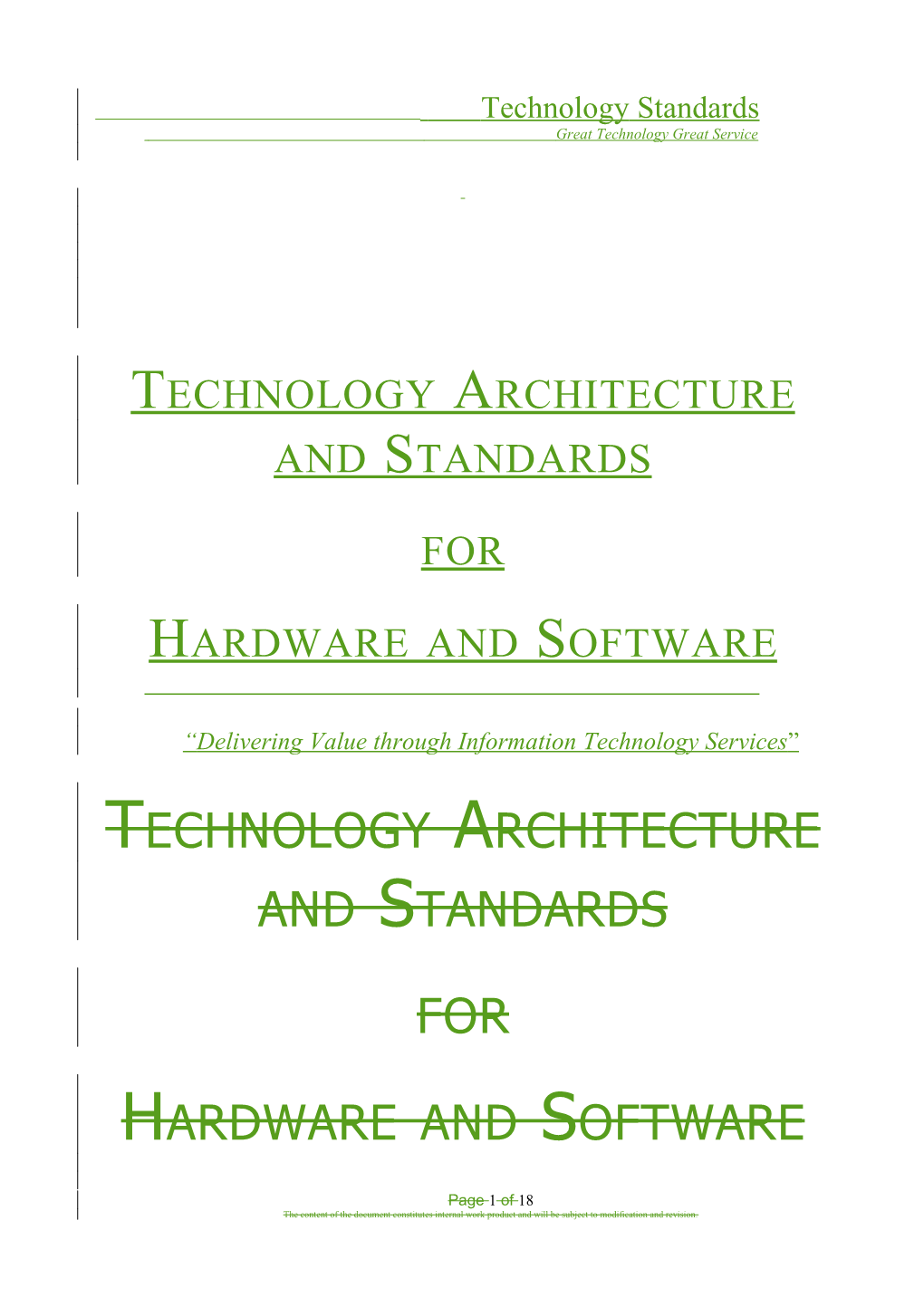 Technology Standards for Hardware and Software