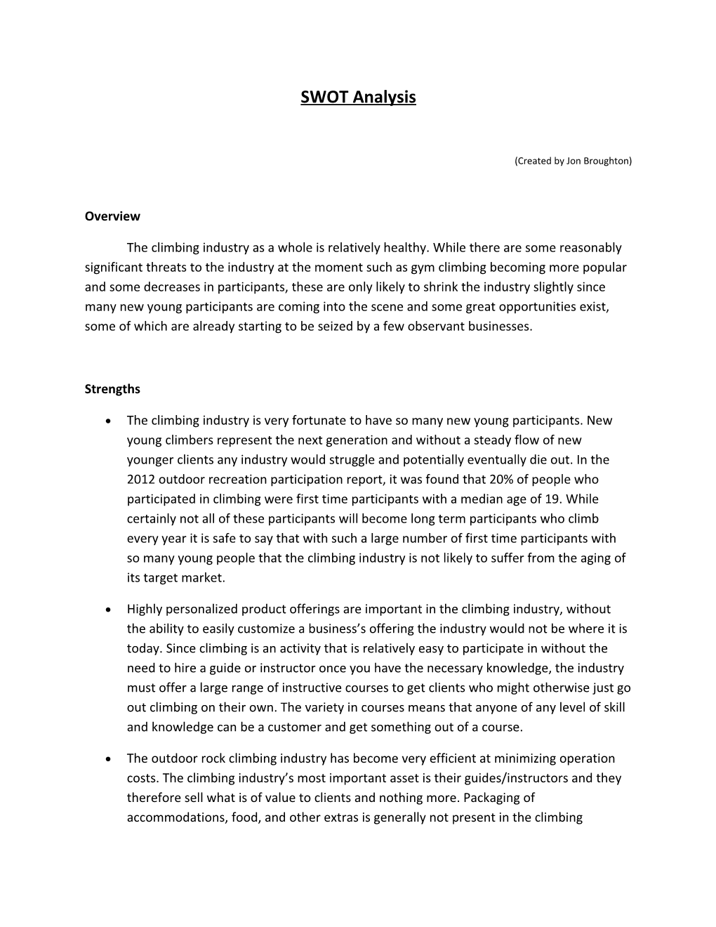 SWOT Analysis s2