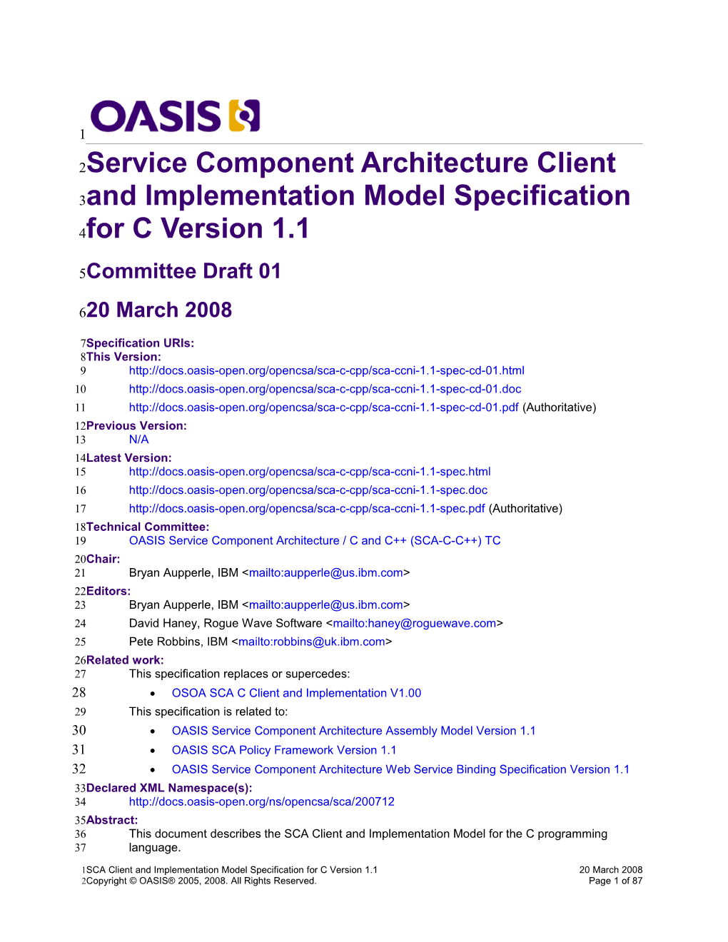 OASIS Specification Template s4