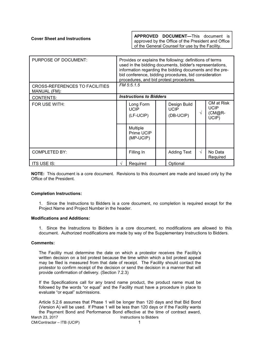 CM at Risk Documents