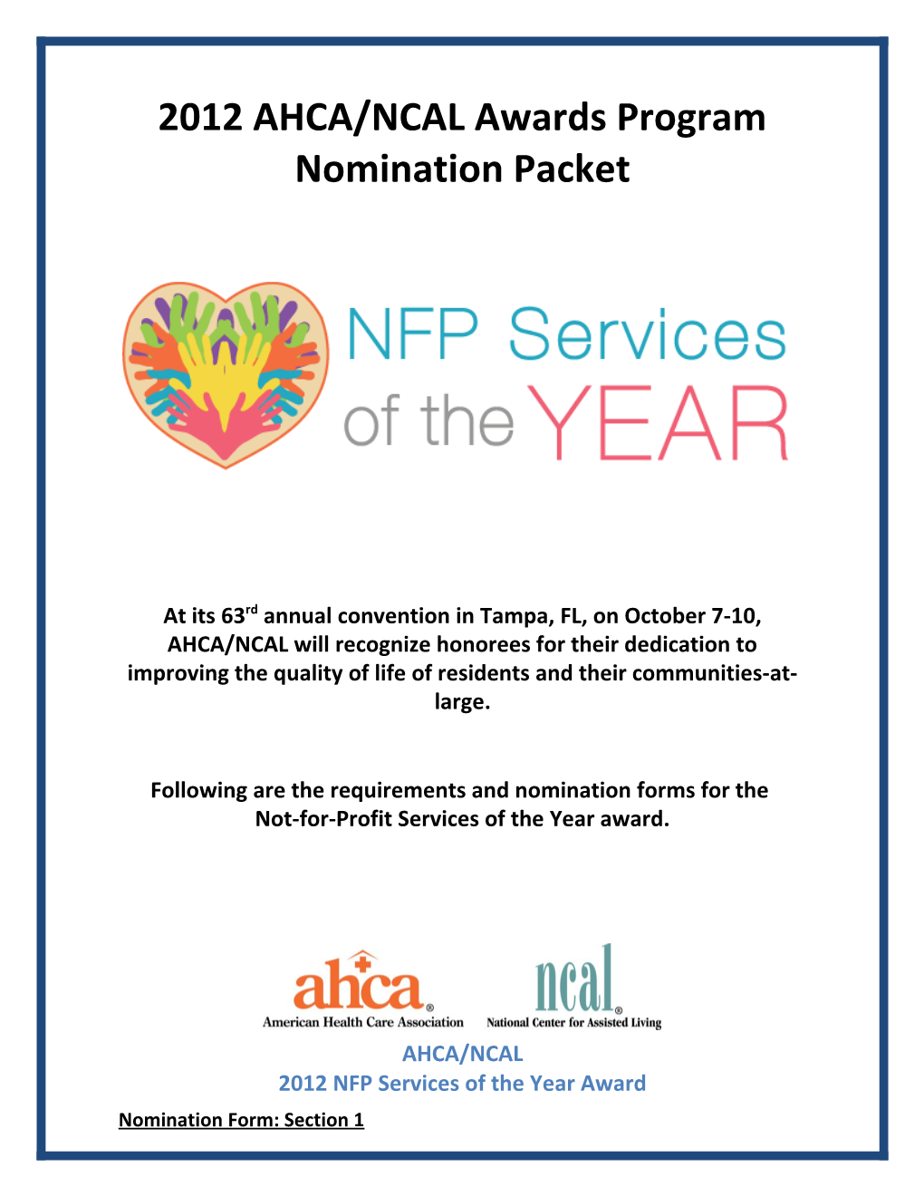 2008 Volunteer of the Year Nomination Form