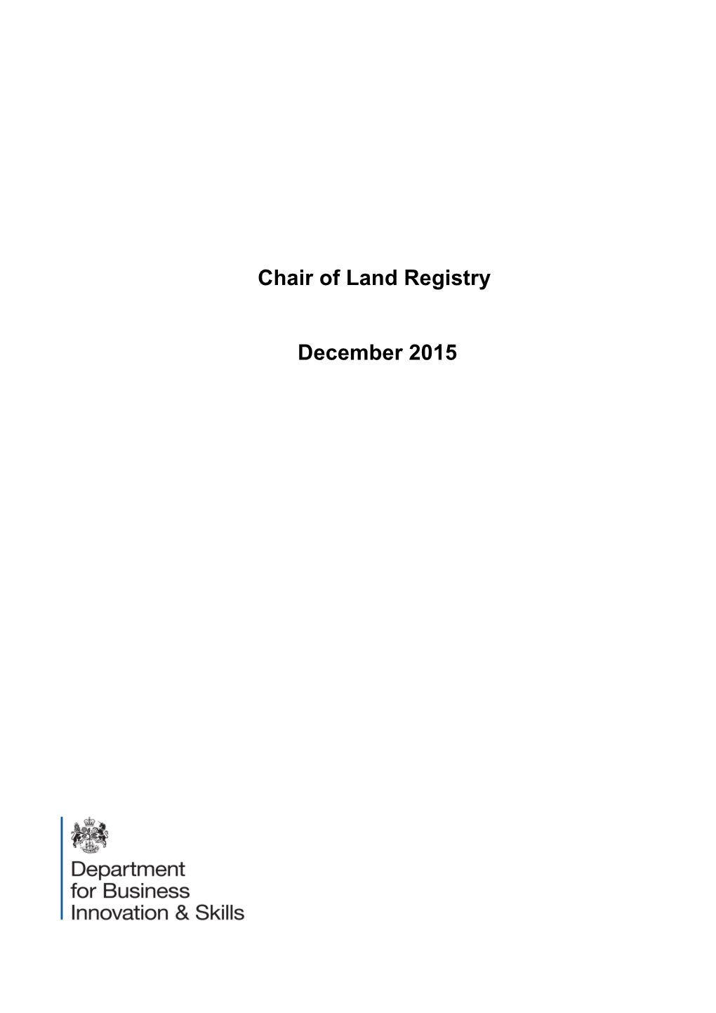 Chair of Land Registry