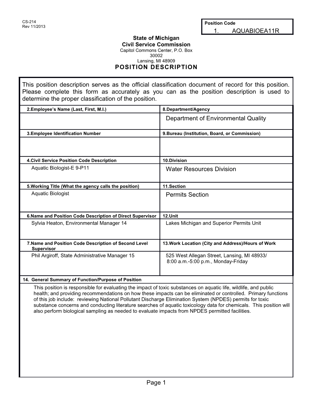 CS-214 Position Description Form s11