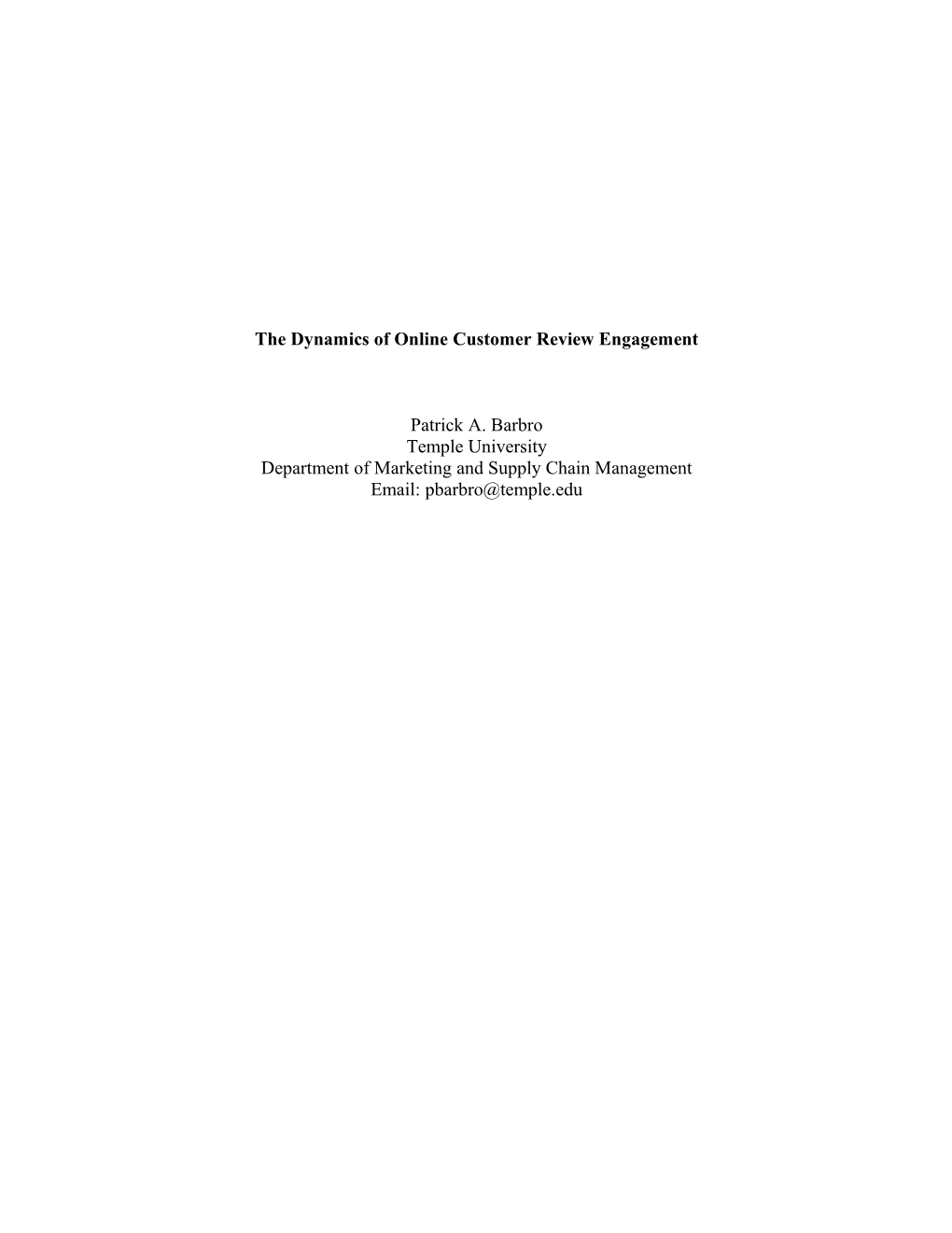 The Dynamics of Online Customer Review Engagement