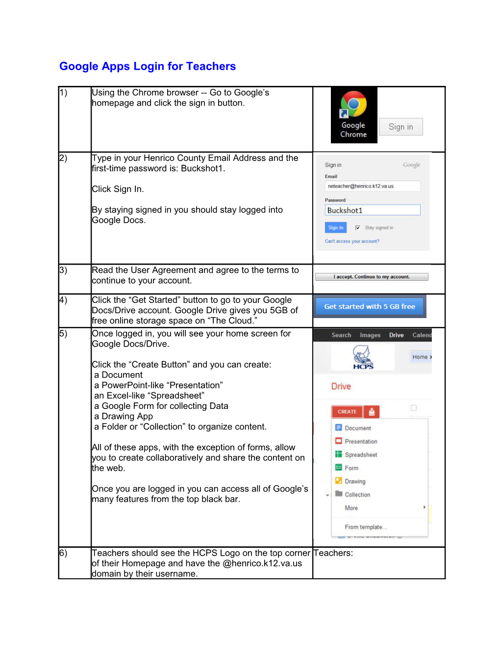 Google Apps Login - Teachers