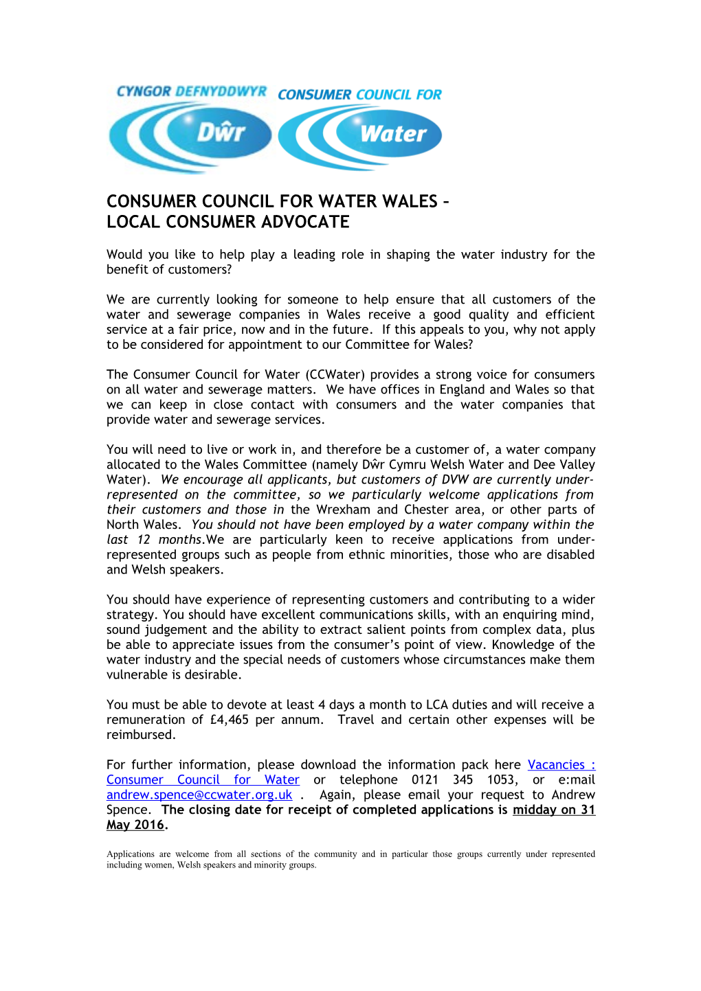 Consumer Council for Waterwales