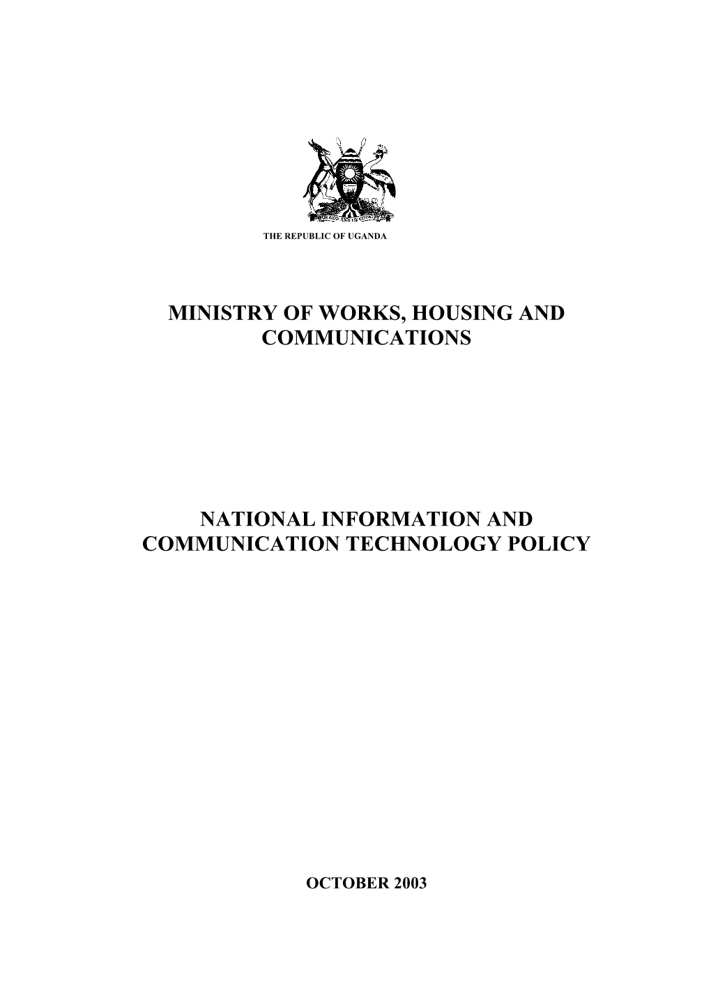 National Ict Policy Framework