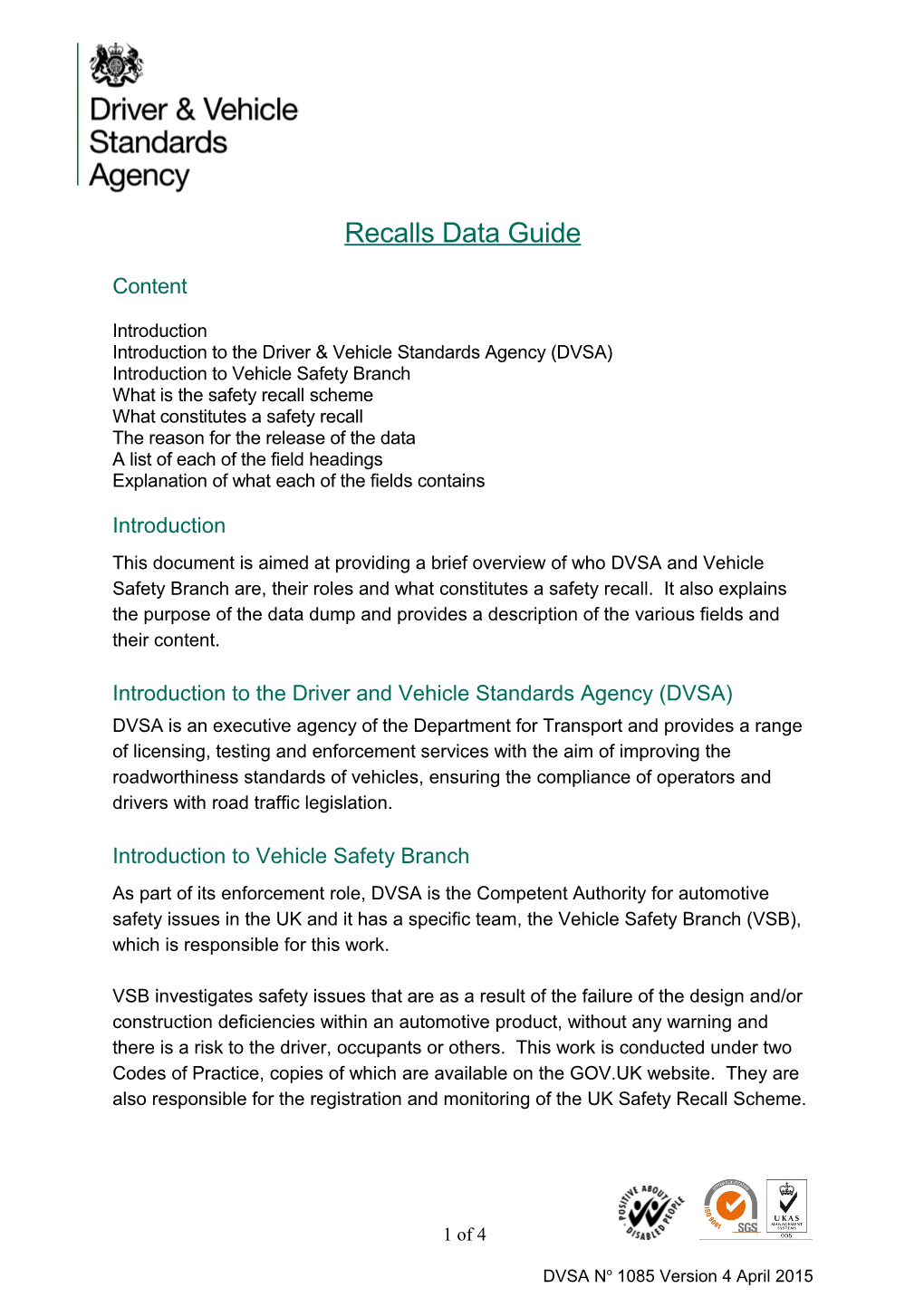 Introduction to the Driver & Vehicle Standards Agency (DVSA)