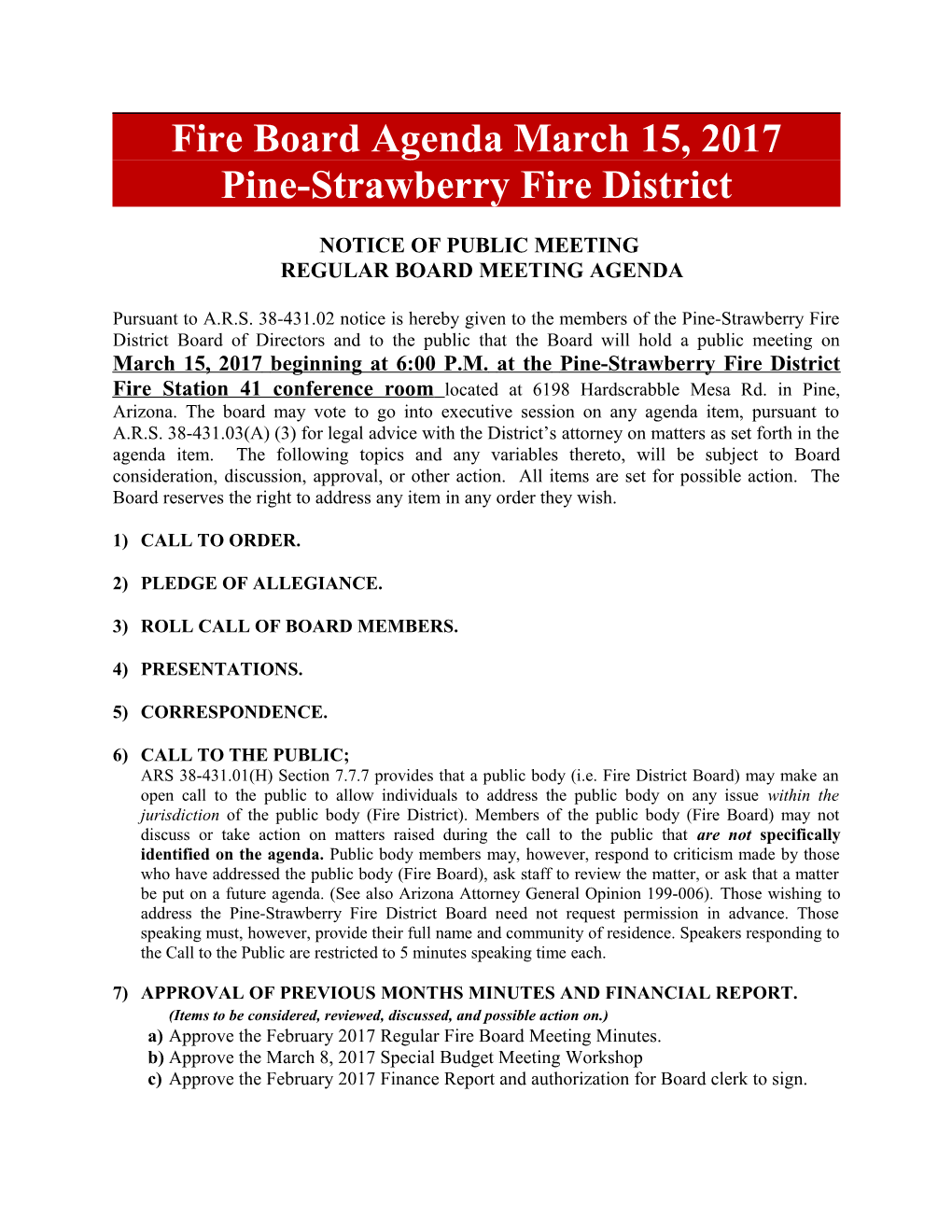 Pine-Strawberry Fire District