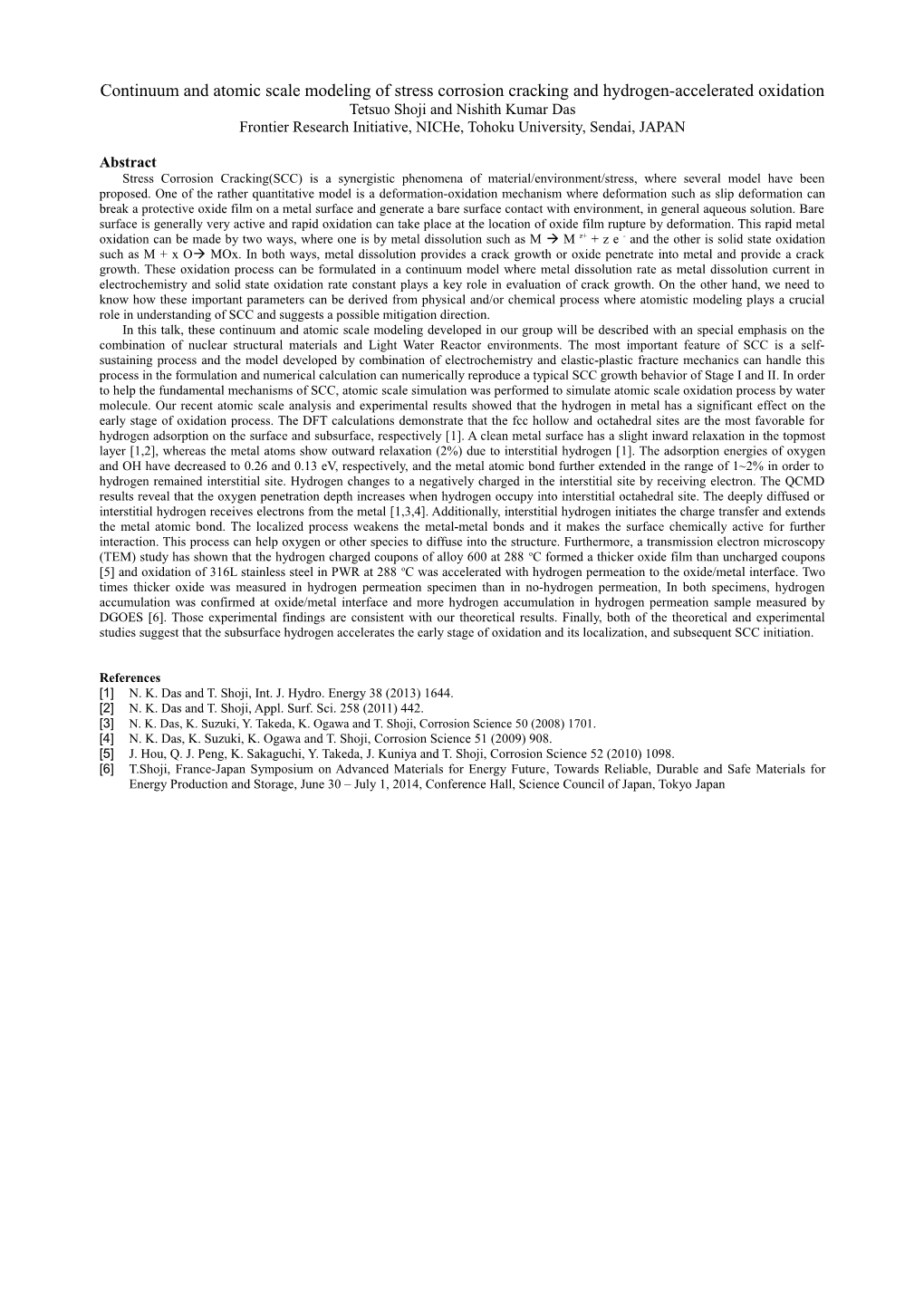 Continuum and Atomic Scale Modeling of Stress Corrosion Cracking and Hydrogen-Accelerated