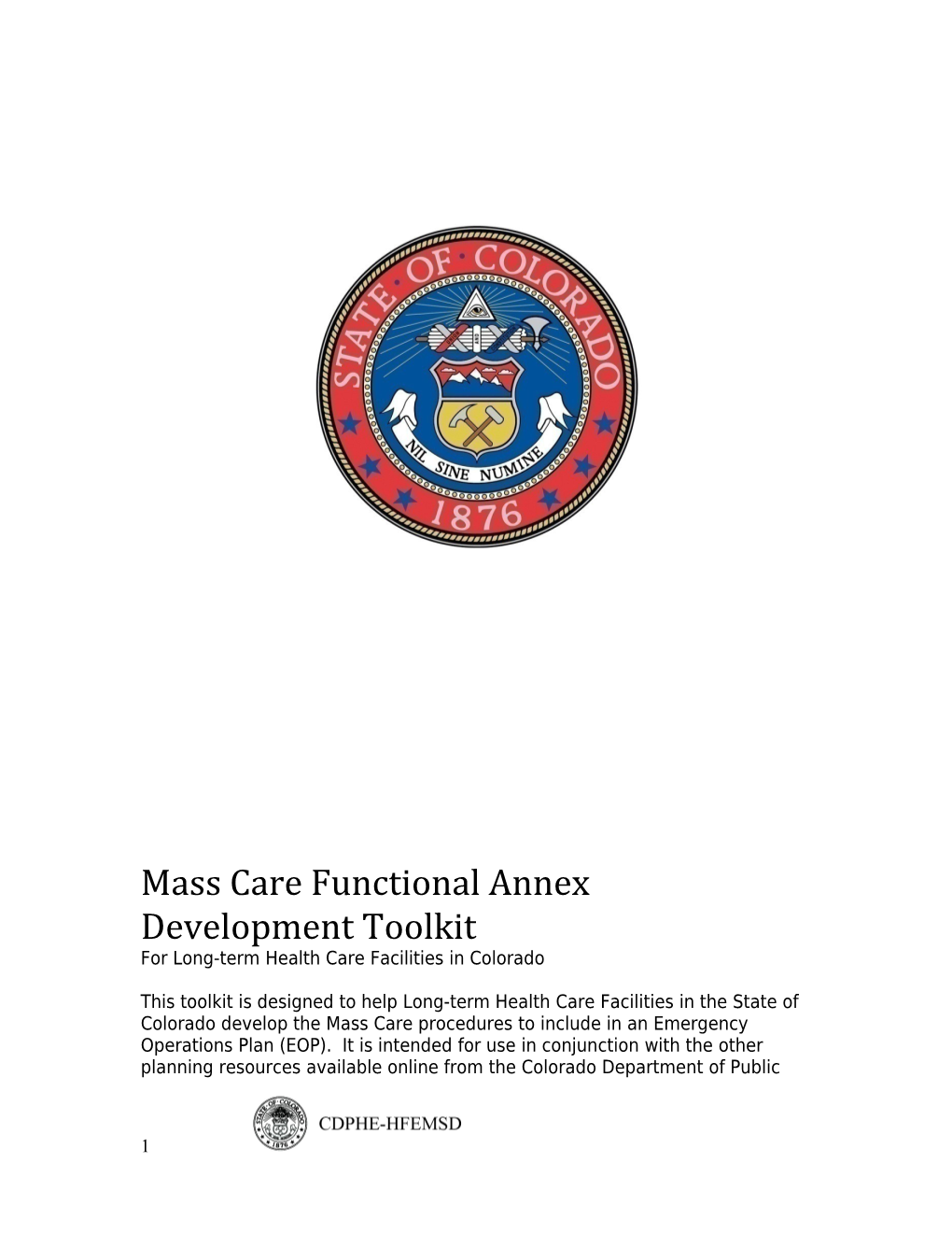 Mass Care Functional Annex