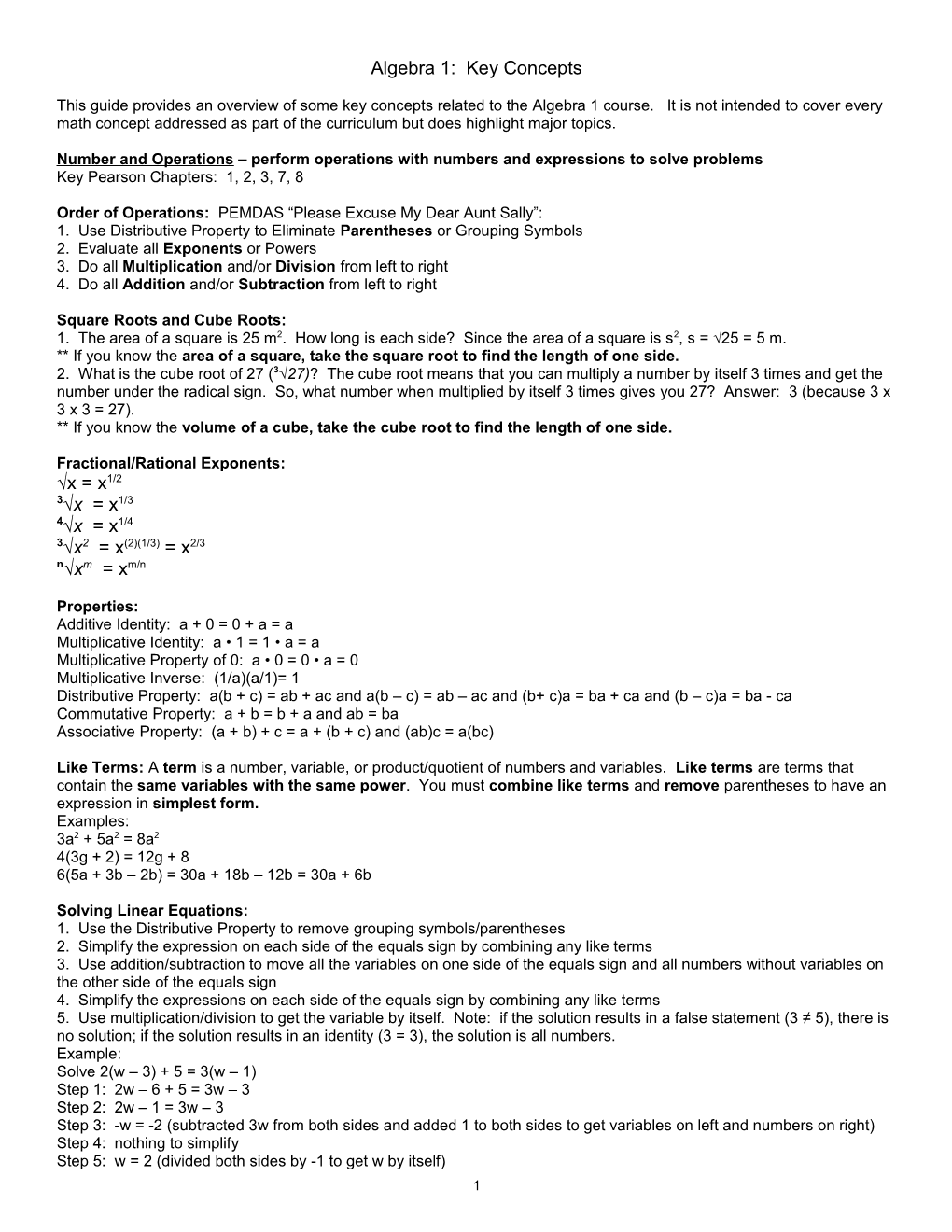 Number and Operations Perform Operations with Numbers and Expressions to Solve Problems