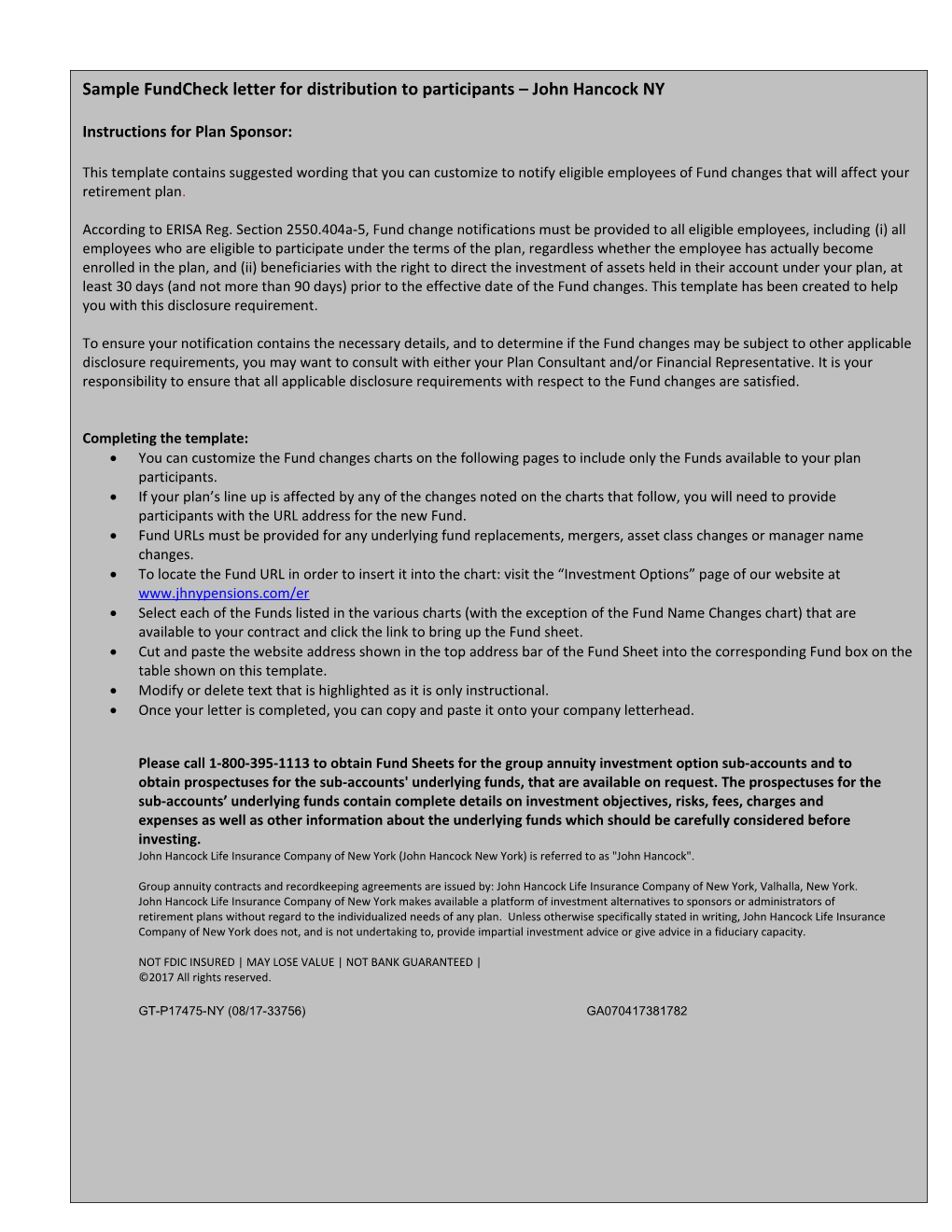 Effective May 8, 2006, the Morgan Stanley Stable Value Fund Will Be Replaced by the John