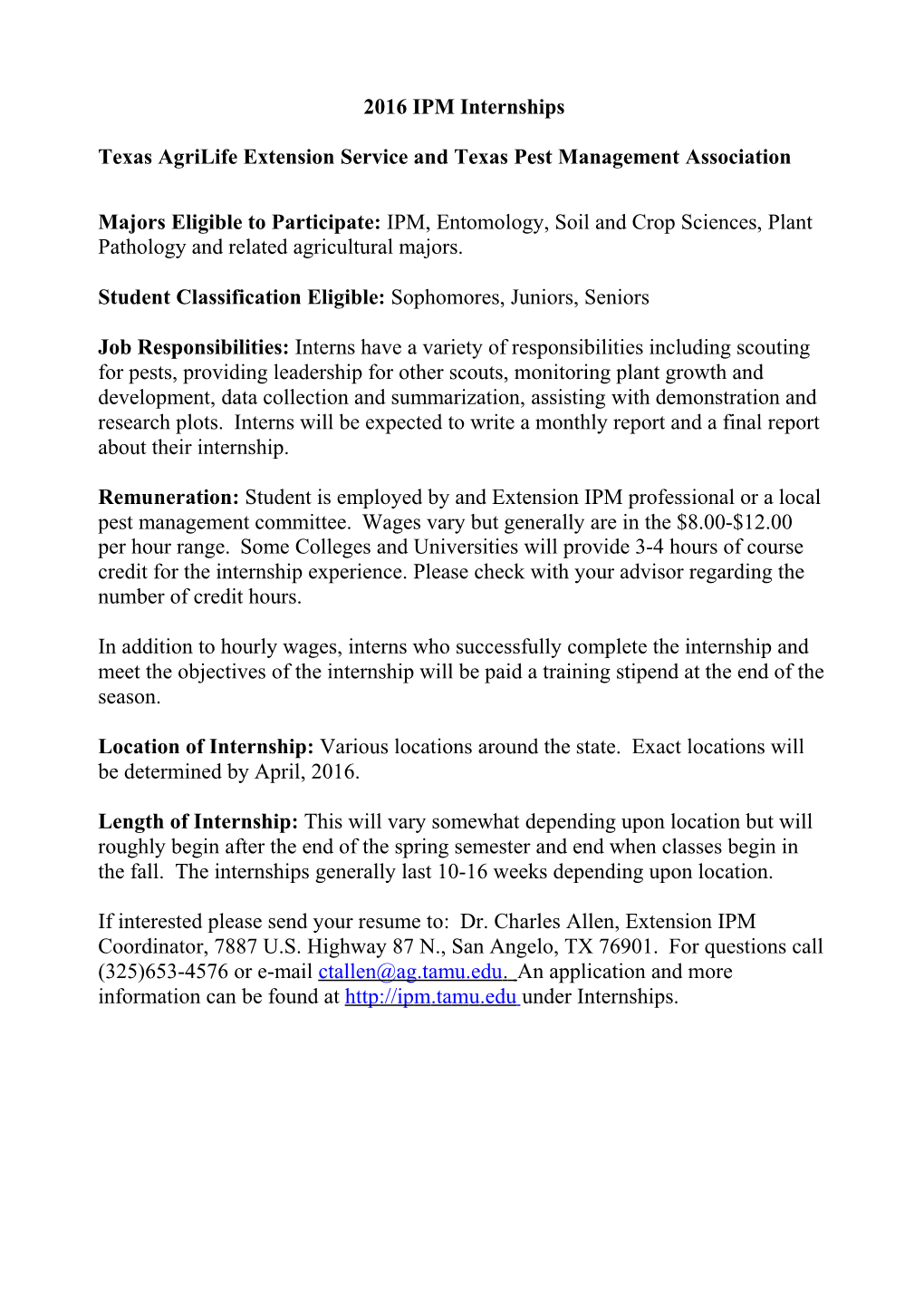 2012 IPM Internship Application Cta Rev 2