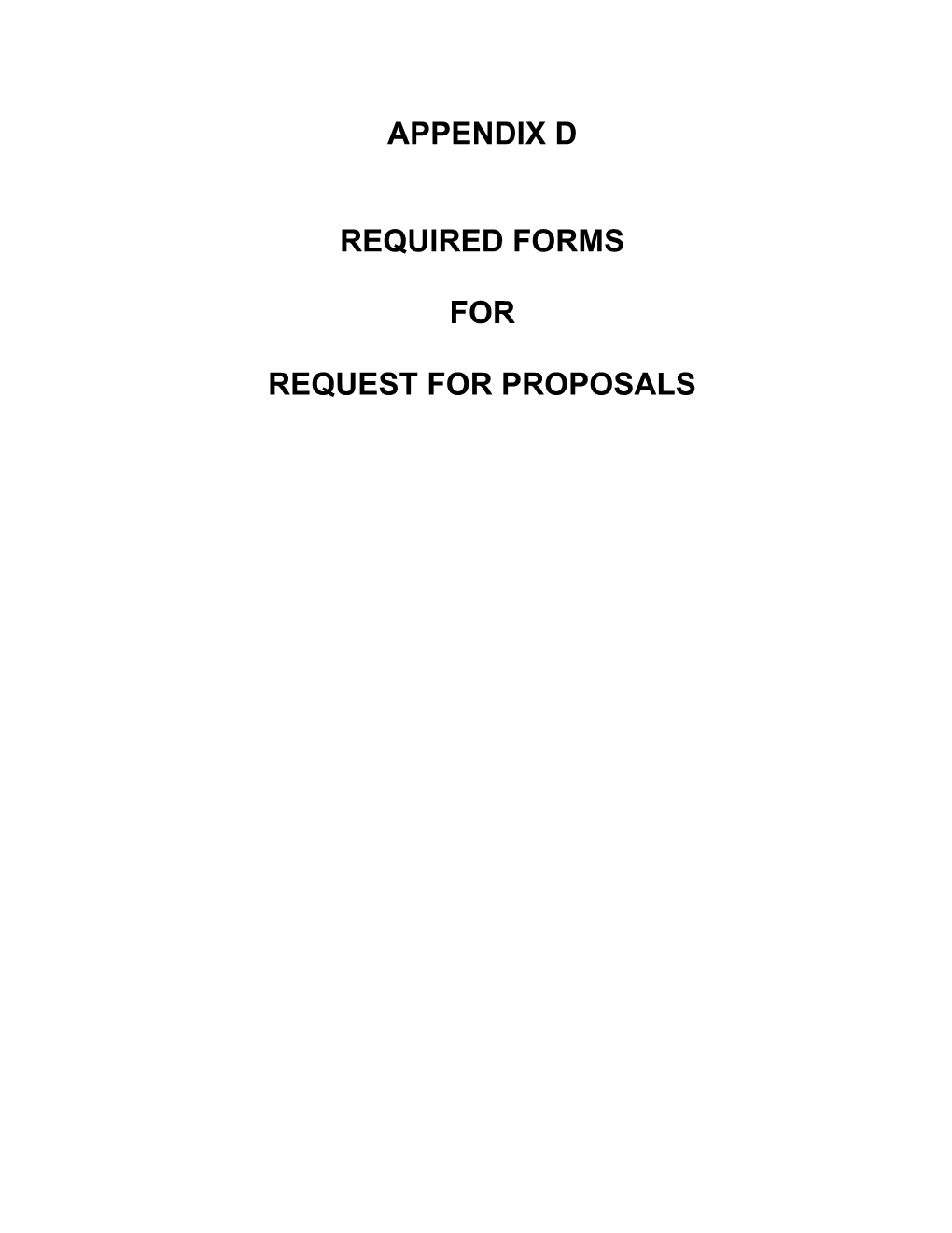 Request for Proposals s33