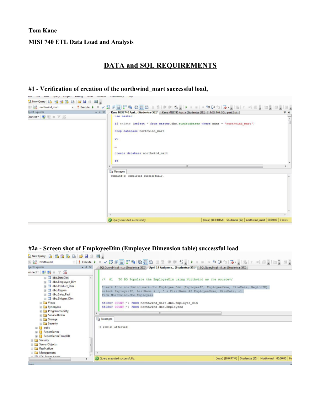 MISI 740 ETL Data Load and Analysis