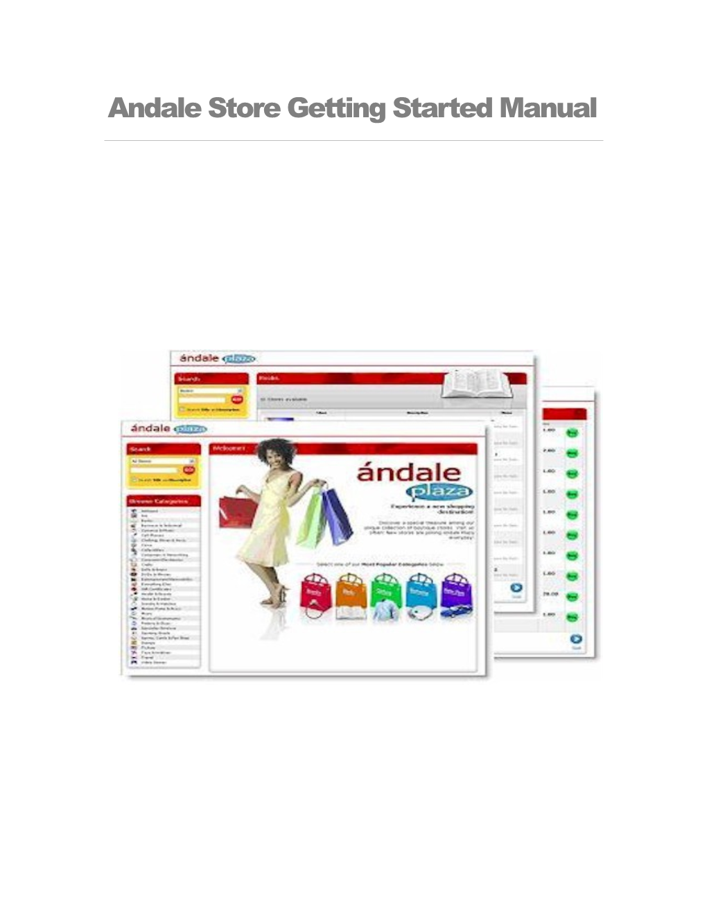 Andale Store Getting Started Manual