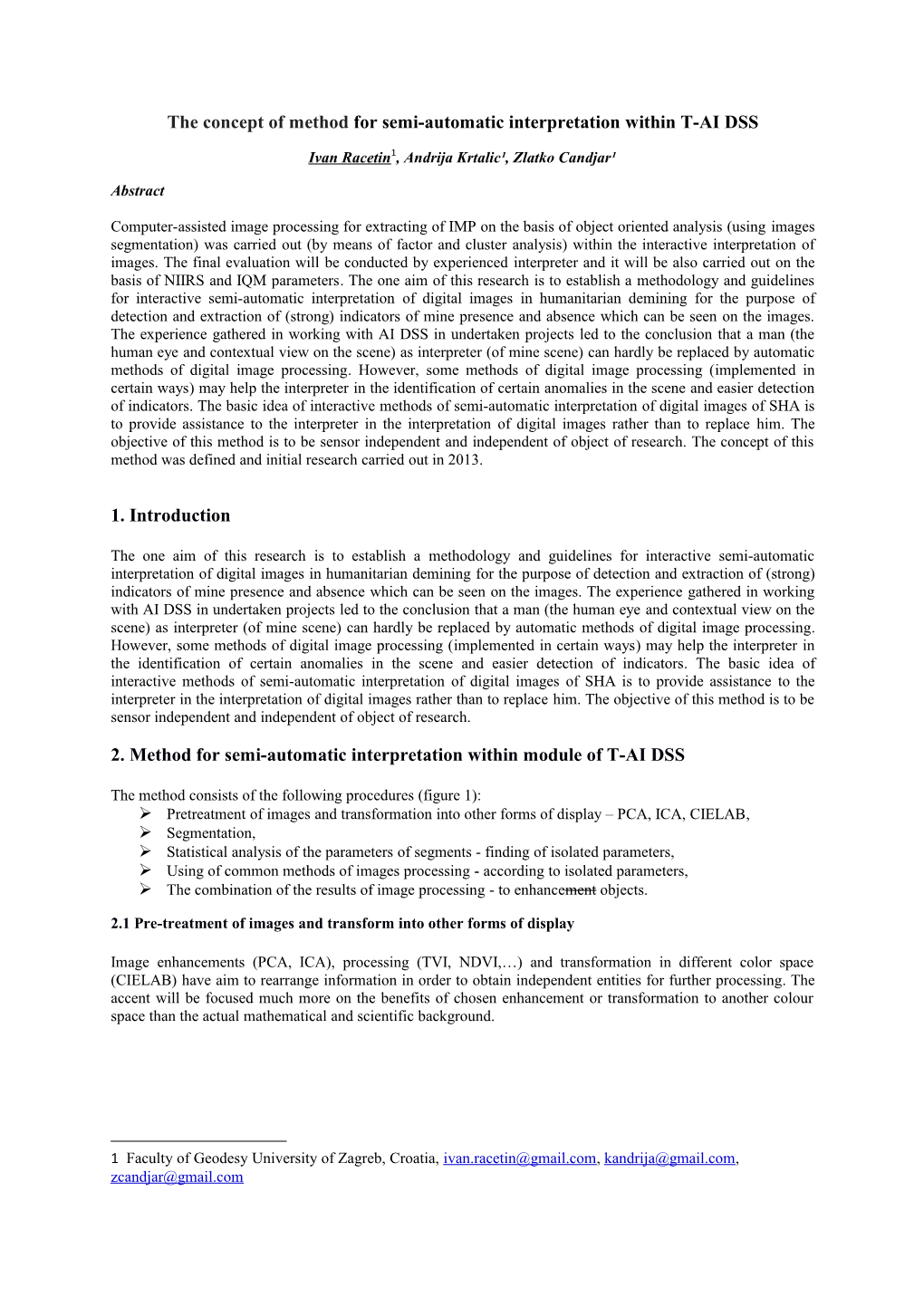 The Concept of Method for Semi-Automatic Interpretation Within T-AI DSS