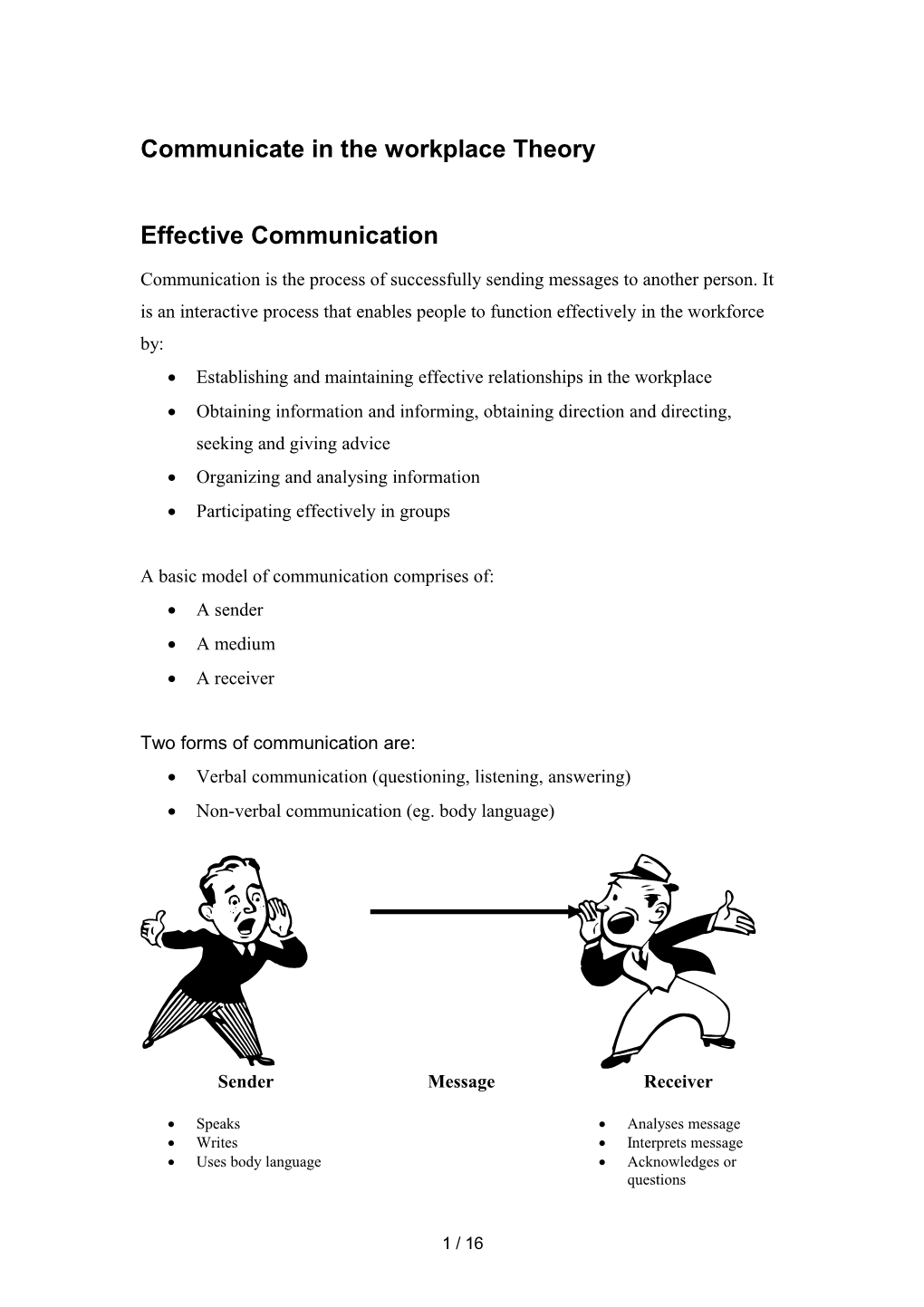 Communicate in the Workplace Theory