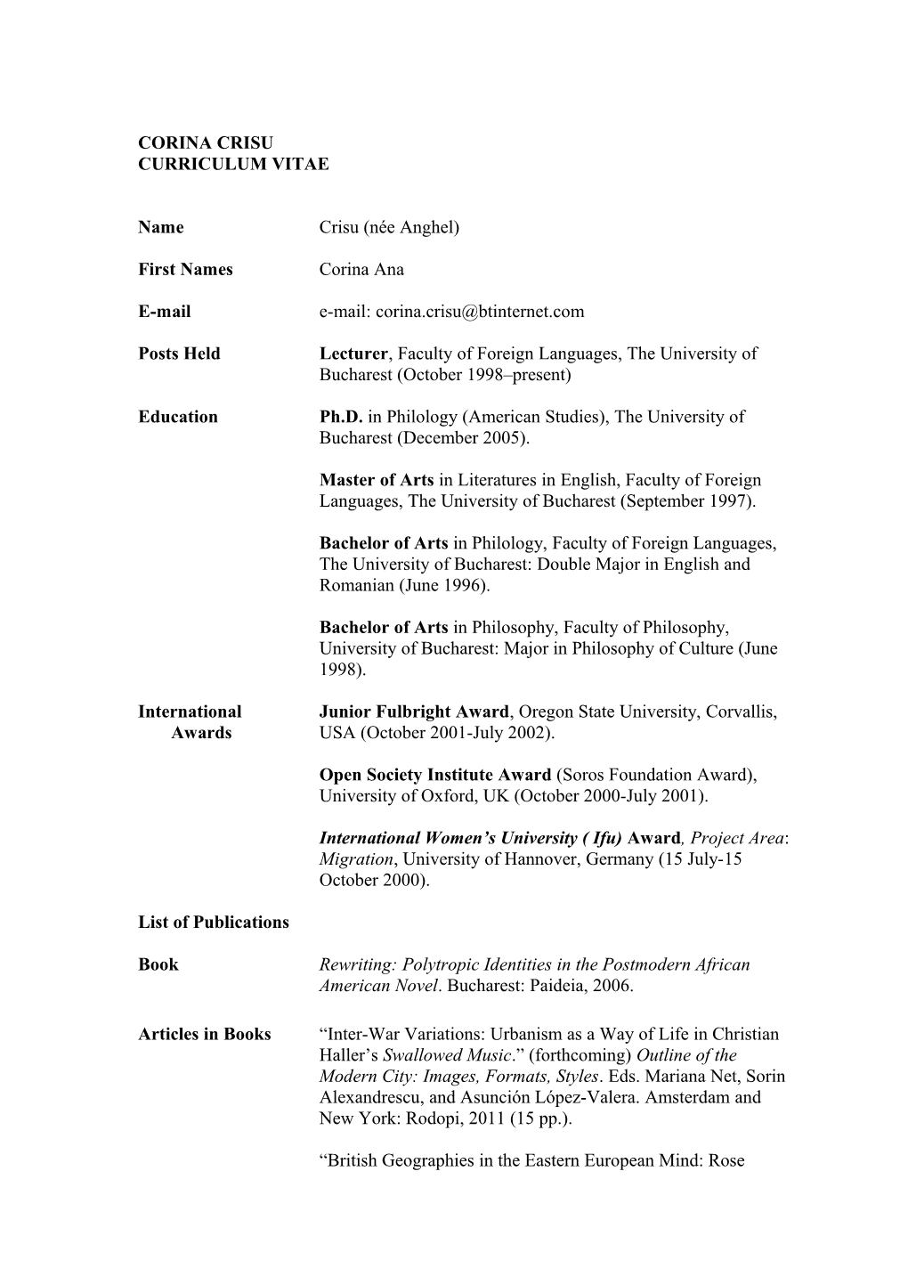 Papers Presented at International Conferences