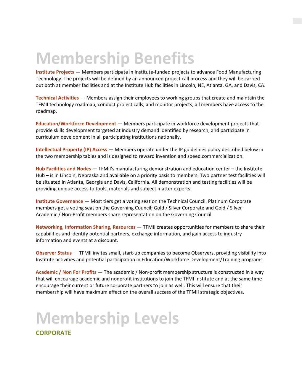 Membership Benefits