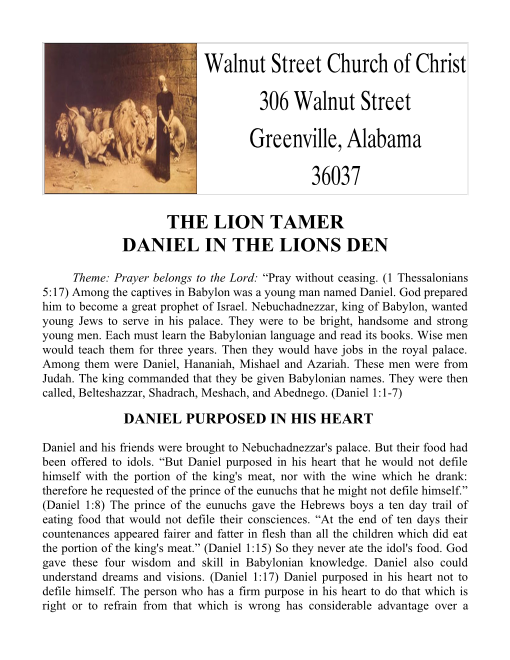 Daniel in the Lions Den