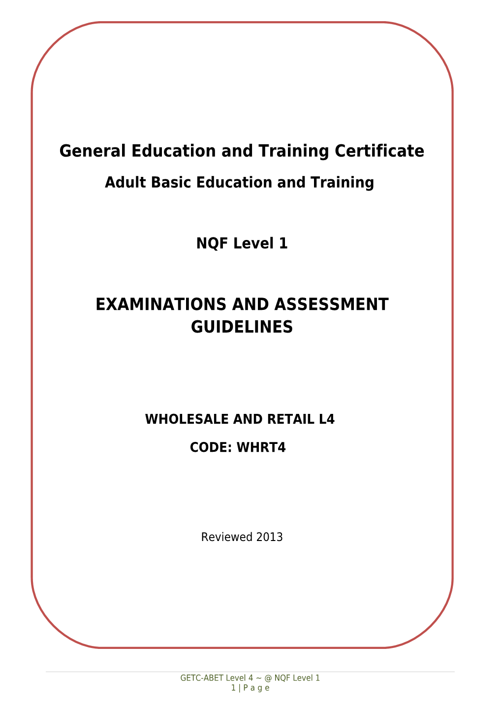 GETC-ABET Level 4 Examination Guidelines