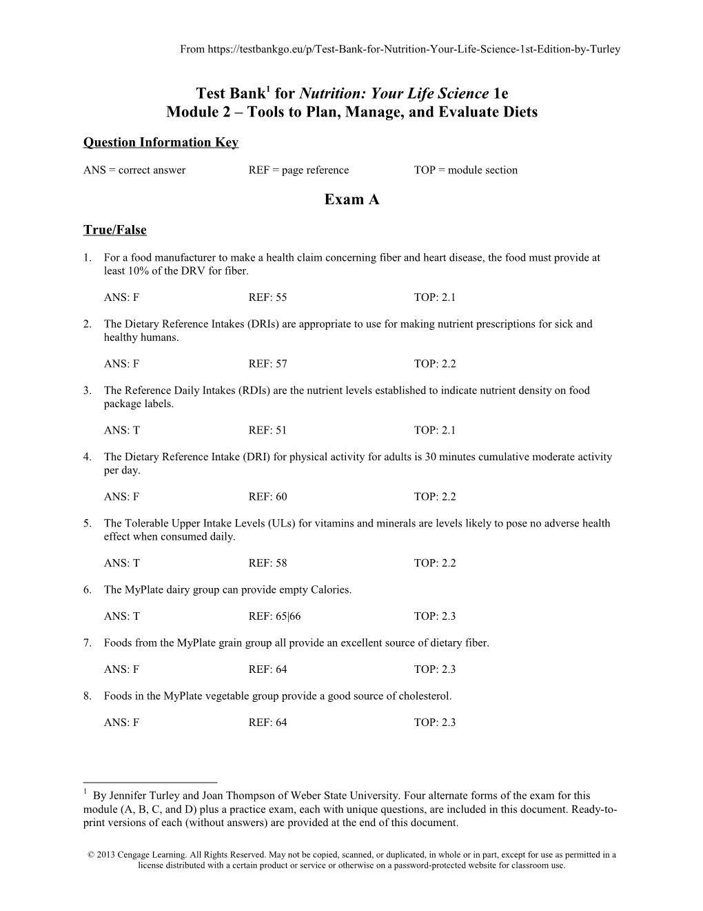 Instructor S Manual for Nutrition for Sport & Exercise 2E