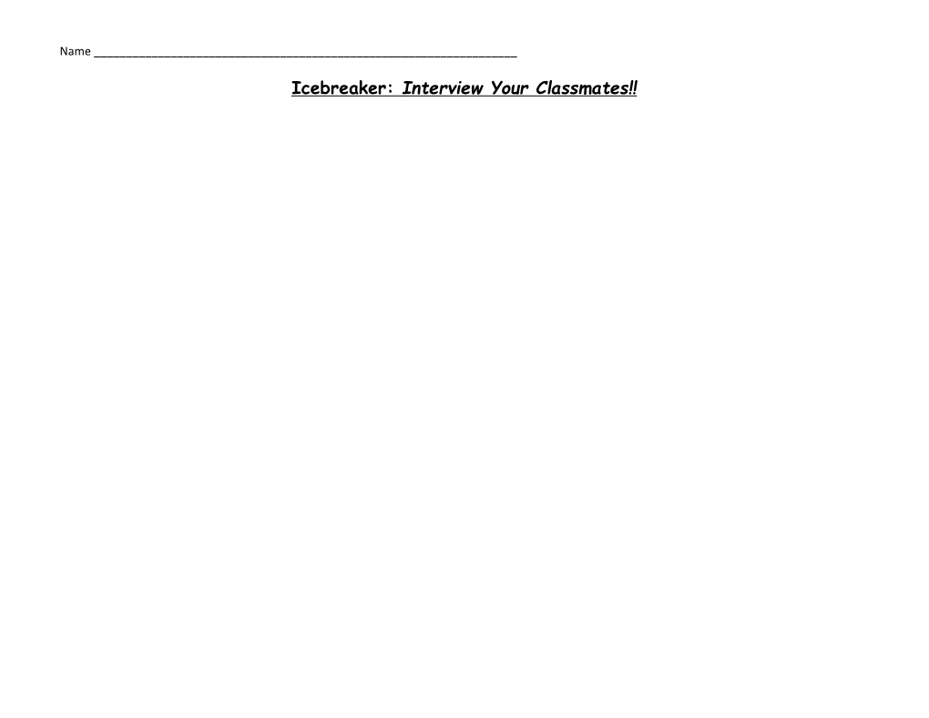 Conjunctions and Compound Sentences: Interview Your Classmates