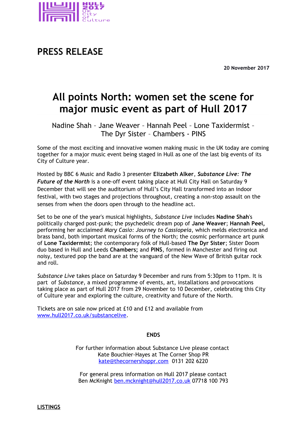 All Points North: Women Set the Scene for Major Music Event As Part of Hull 2017