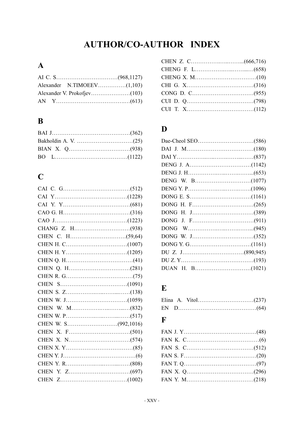 Author/Co-Author Index