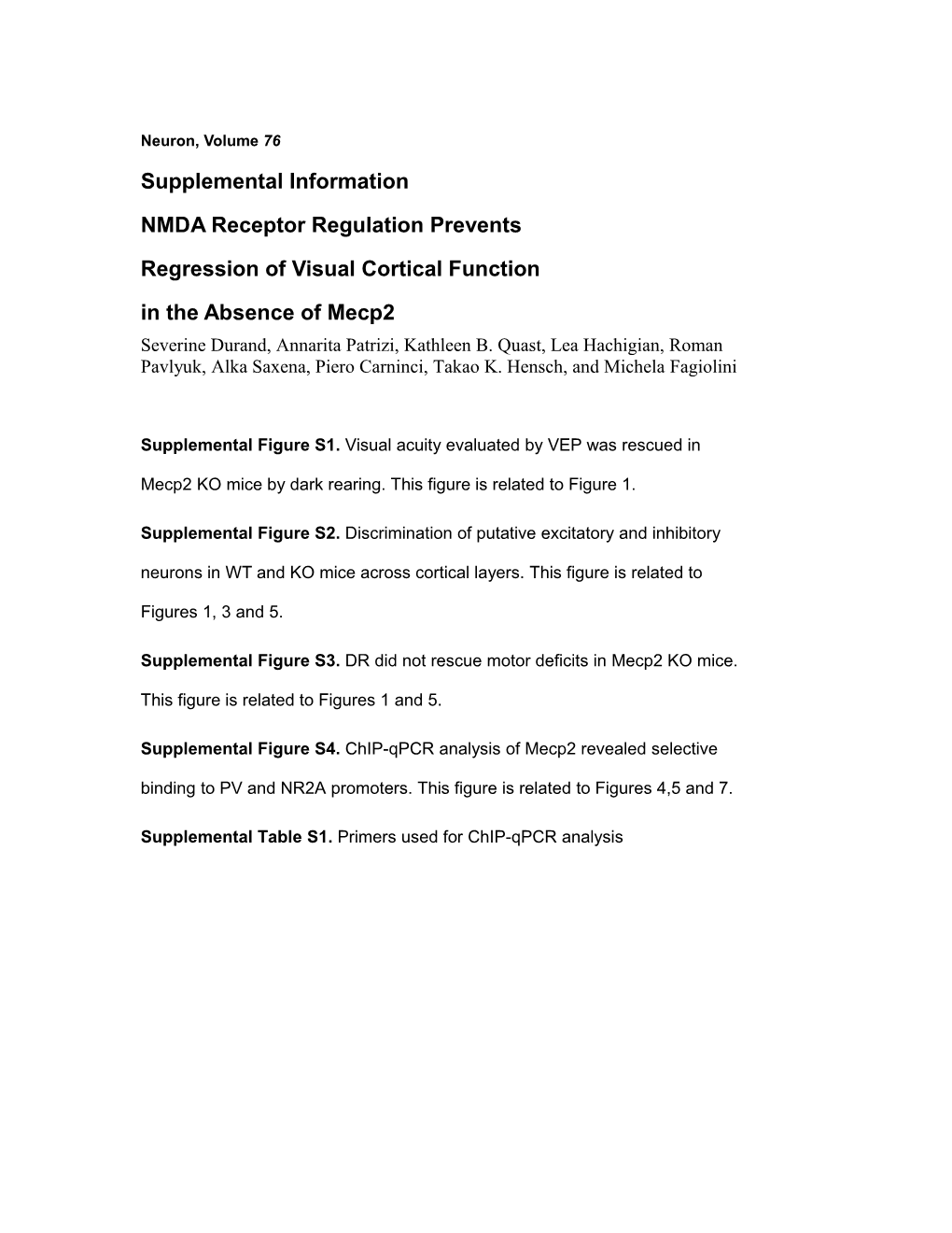 NMDA Receptor Regulation Prevents