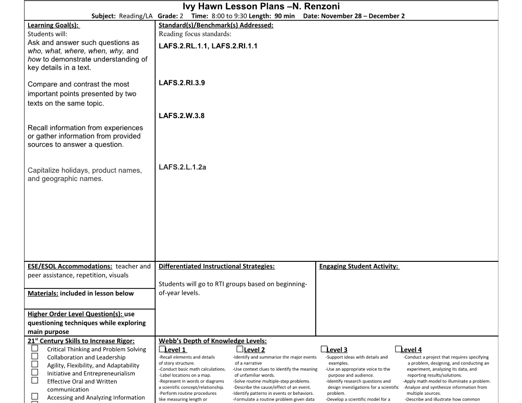 Reading, Math, 4Th Writing, 5Th Science s1