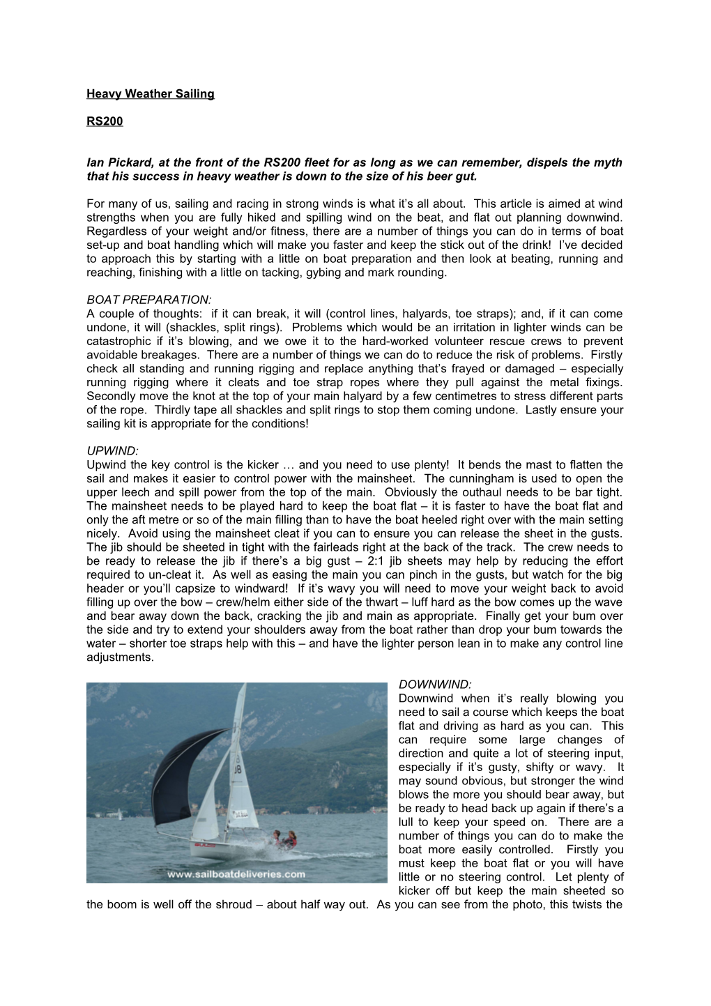 RS200 Heavy Weather Sailing