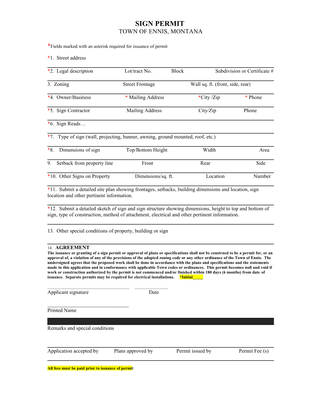 Applicant to Complete Numbered Spaces Only