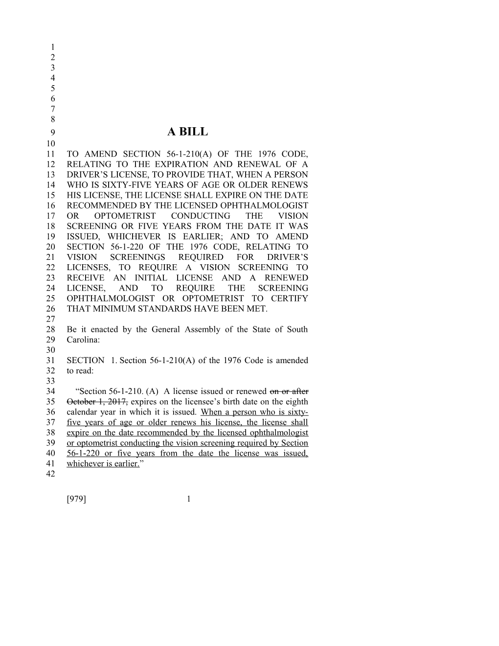 2017-2018 Bill 979 Text of Previous Version (Feb. 7, 2018) - South Carolina Legislature Online