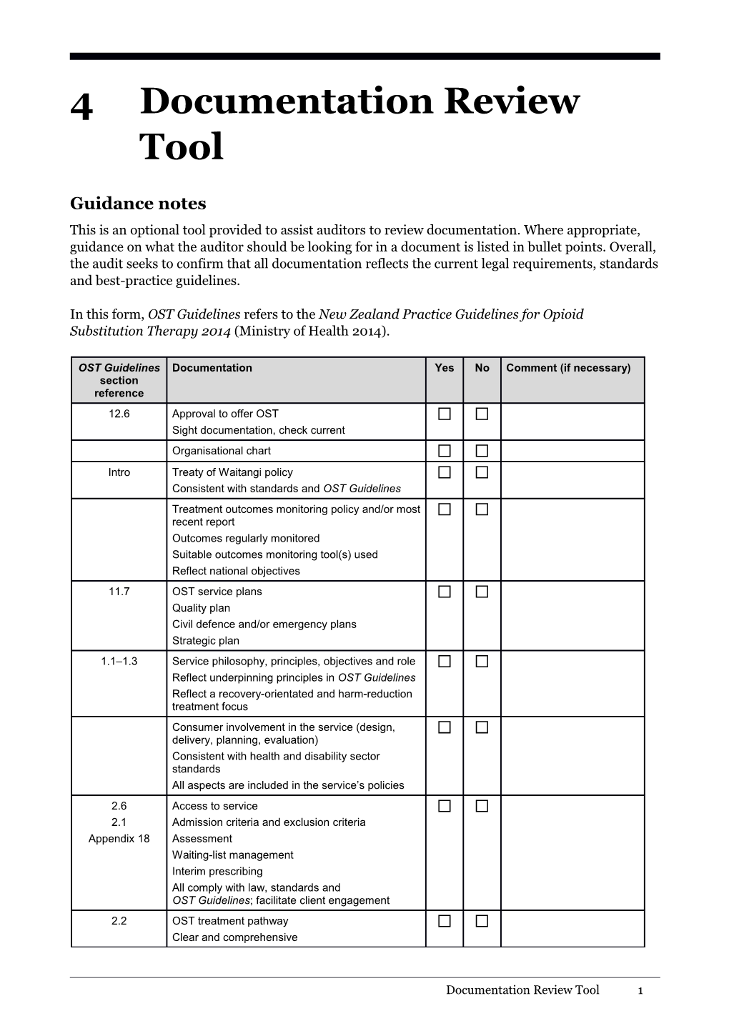 4Documentation Review Tool