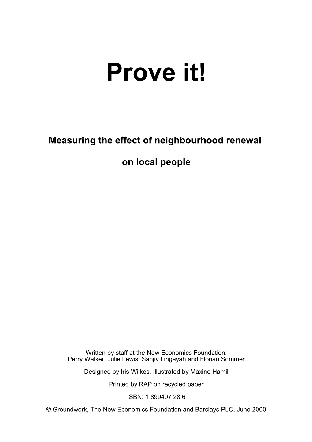 Measuring the Effect of Neighbourhood Renewal