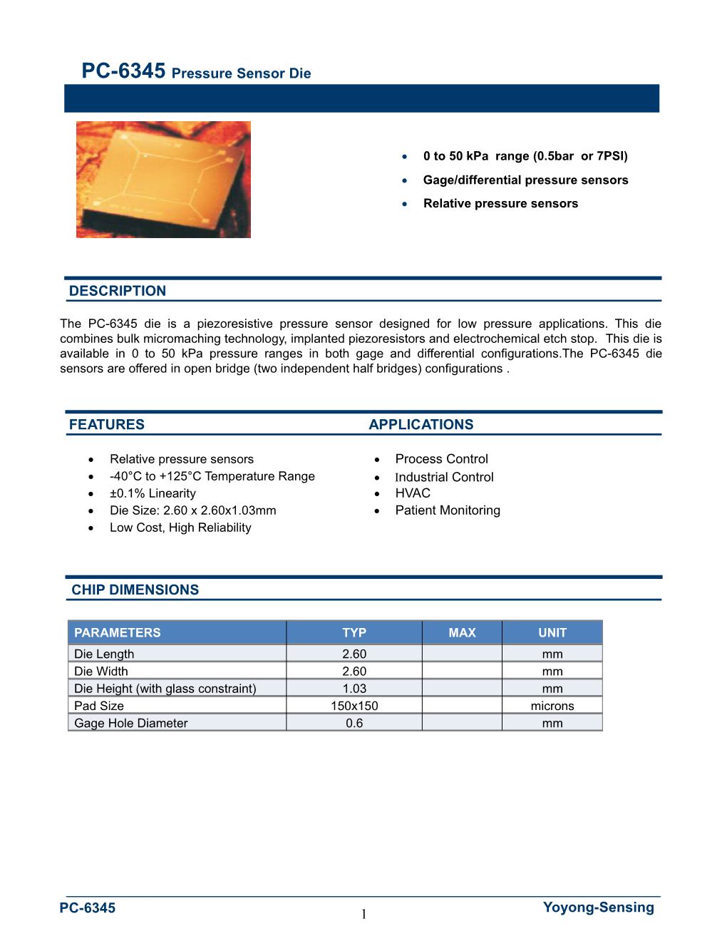 Gage/Differential Pressure Sensors